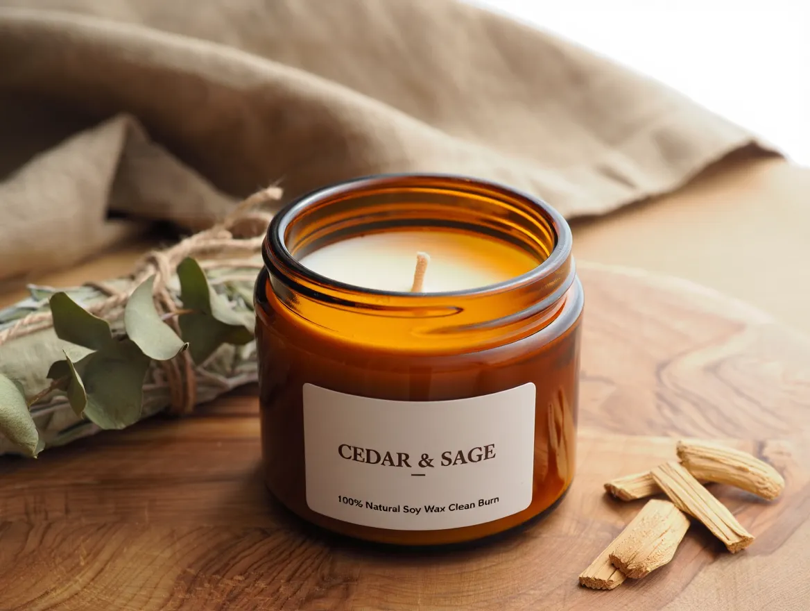 Cedar and Sage soy candle